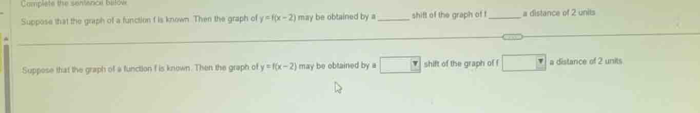complete the sentence below suppose that the graph of a function f is k…