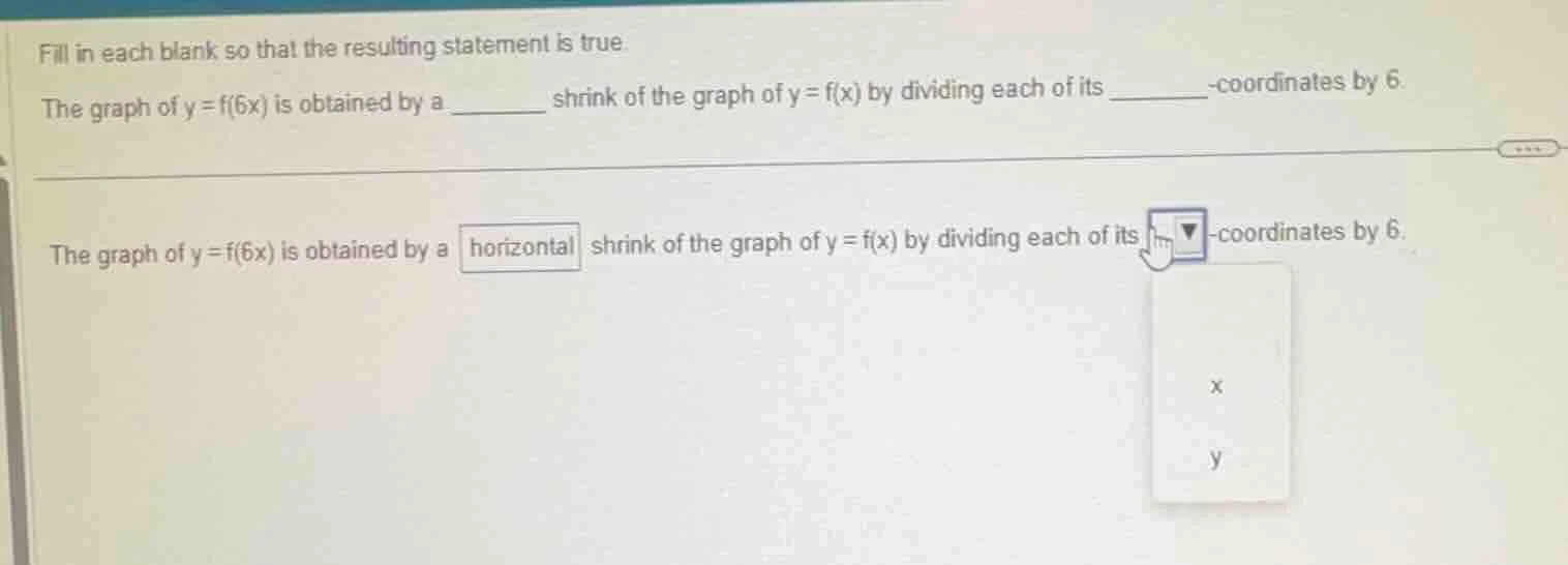 fill in each blank so that the resulting statement is true. the graph o…