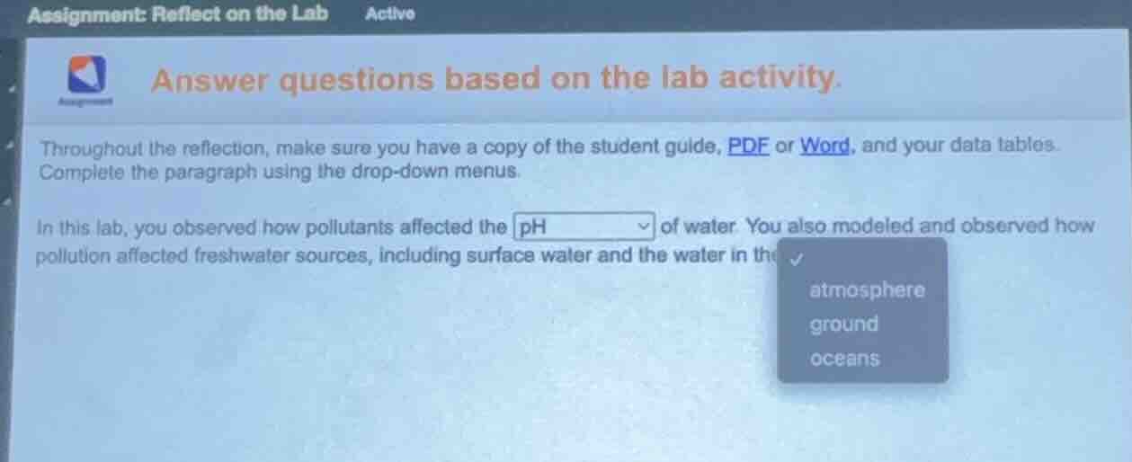 assignment: reflect on the lab active answer questions based on the lab…