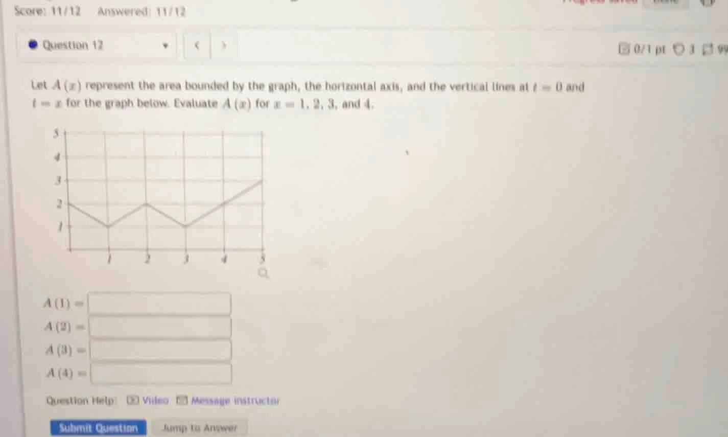 score: 11/12 answered: 11/12 question 12 0/1 pt let ( a(x) ) represent …