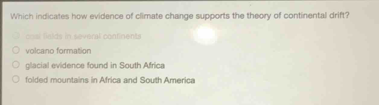 which indicates how evidence of climate change supports the theory of c…