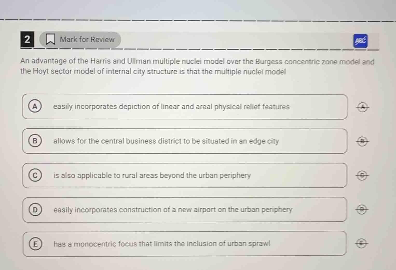 2 mark for review an advantage of the harris and ullman multiple nuclei…