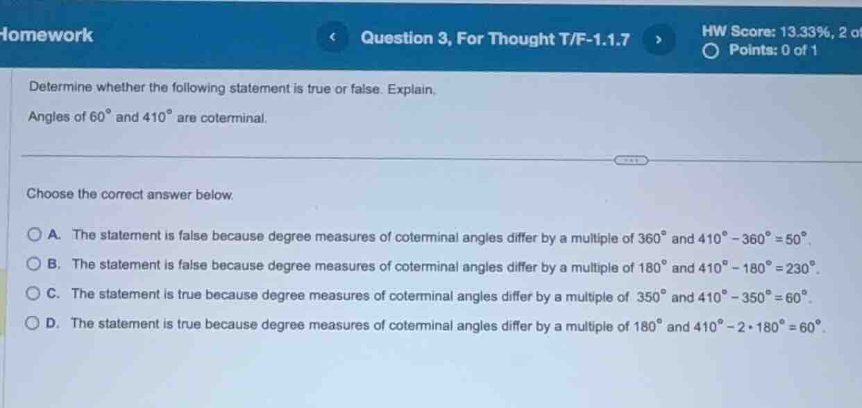 homework question 3, for thought t/f-1.1.7 hw score: 13.33%, 2 o points…