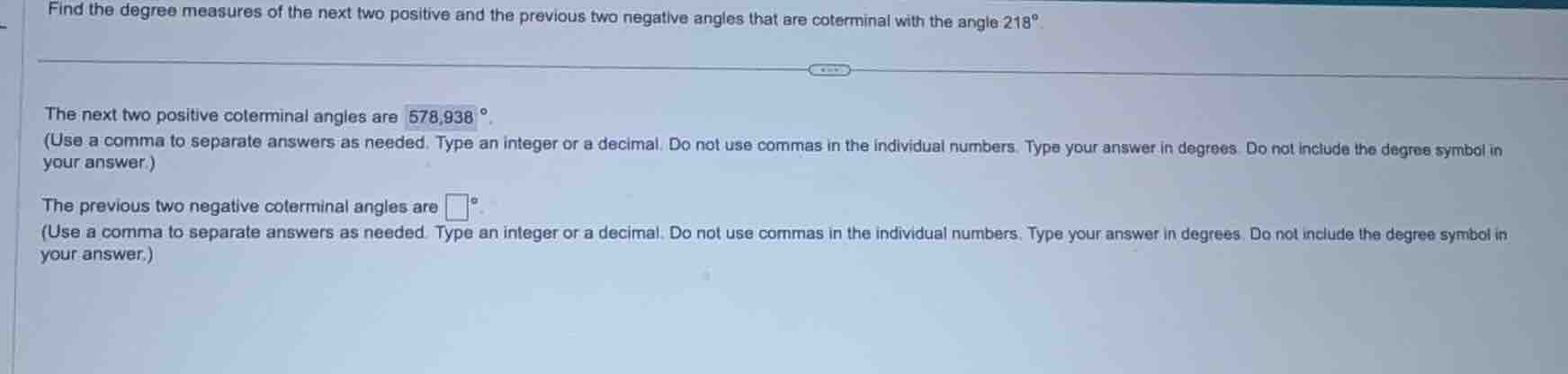 find the degree measures of the next two positive and the previous two …