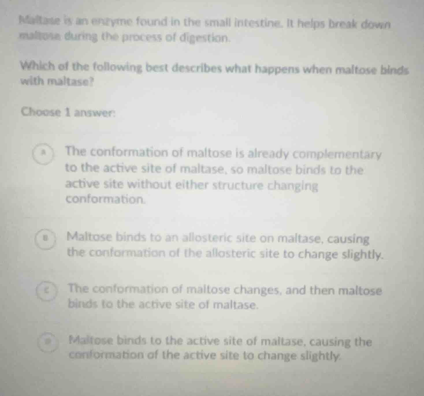 maltase is an enzyme found in the small intestine. it helps break down …