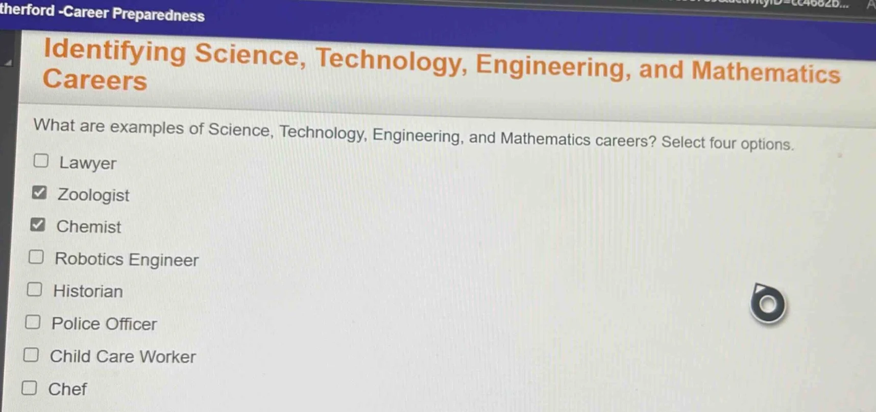 therford -career preparedness identifying science, technology, engineer…