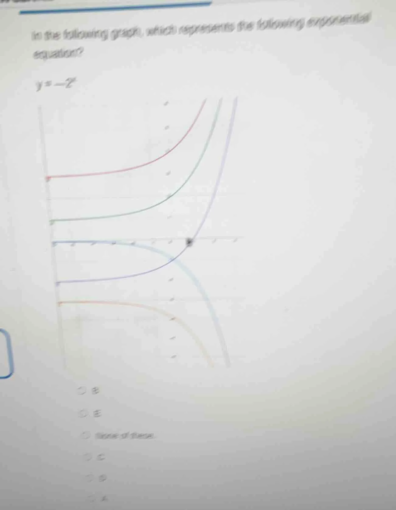 in the following graph, which represents the following exponential equa…