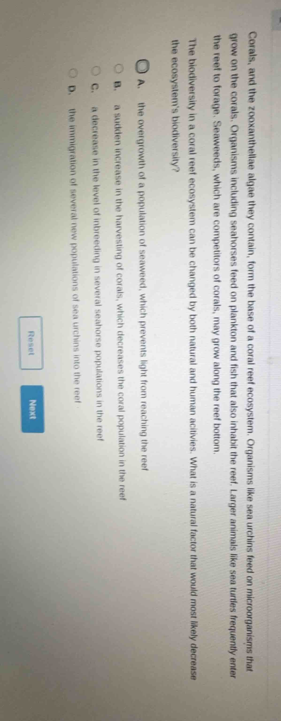 corals, and the zooxanthellae algae they contain, form the base of a co…