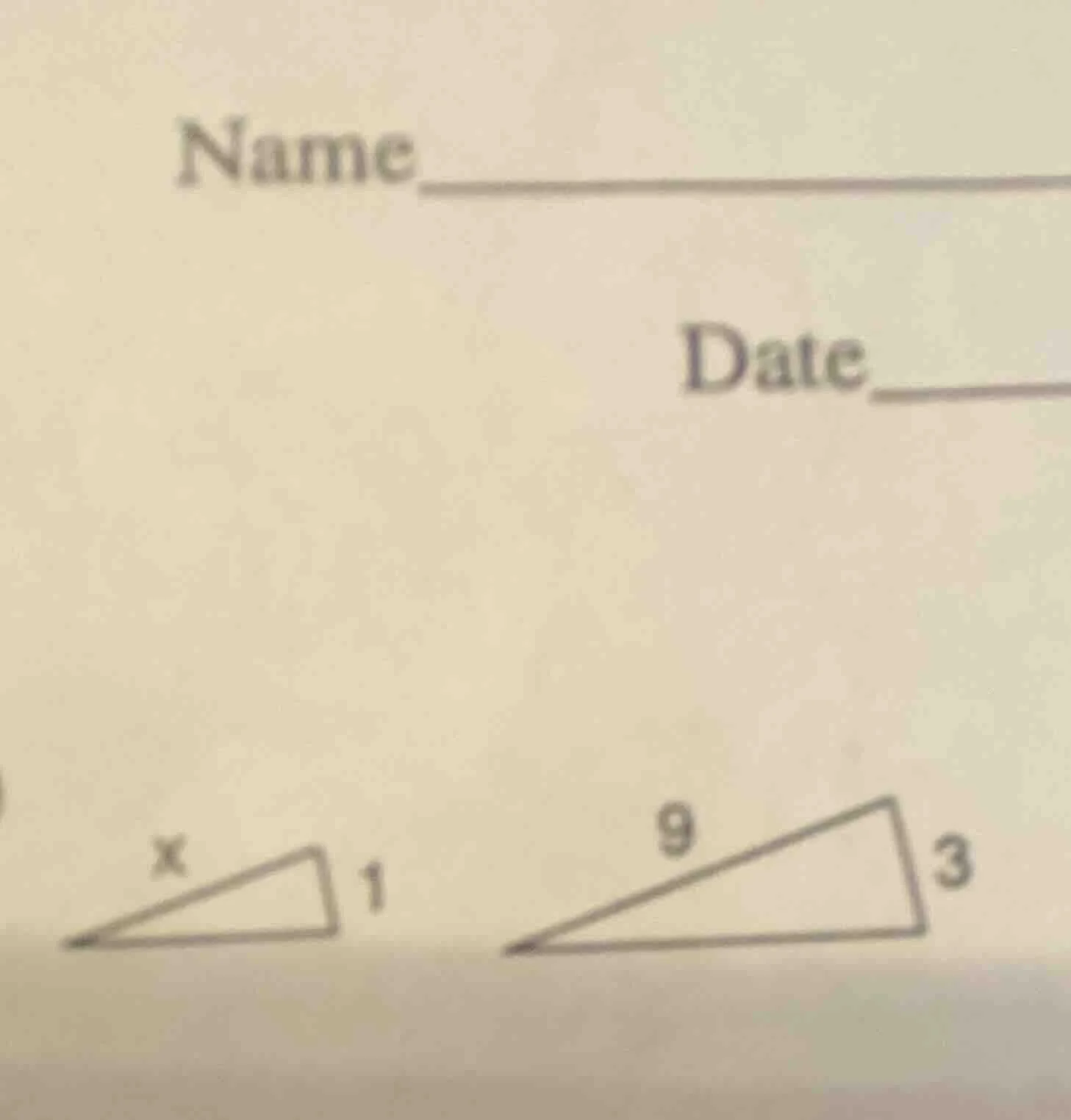 name______ date______ (there are two triangles, the left triangle has a…
