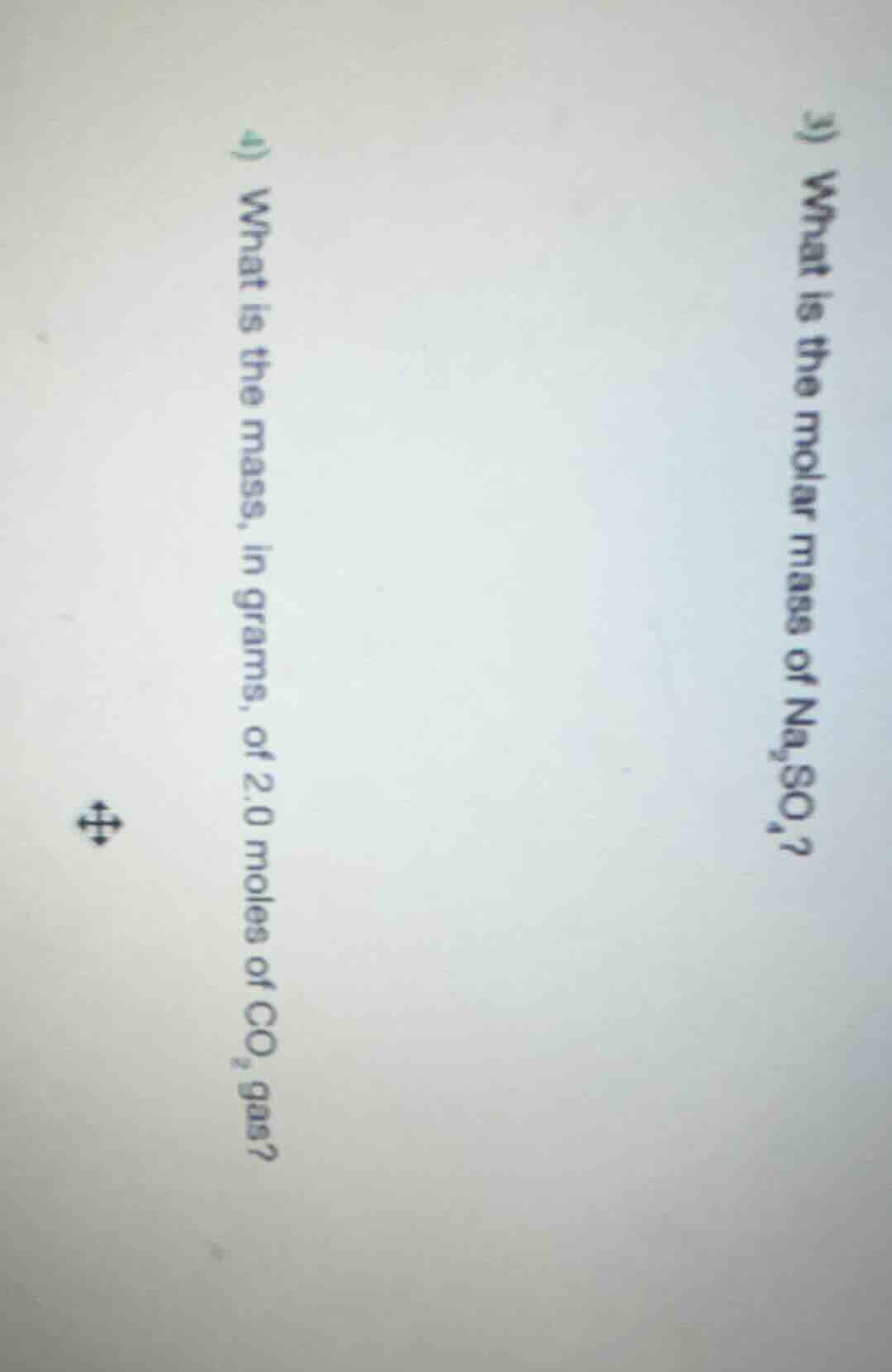3) what is the molar mass of na₂so₄? 4) what is the mass, in grams, of …