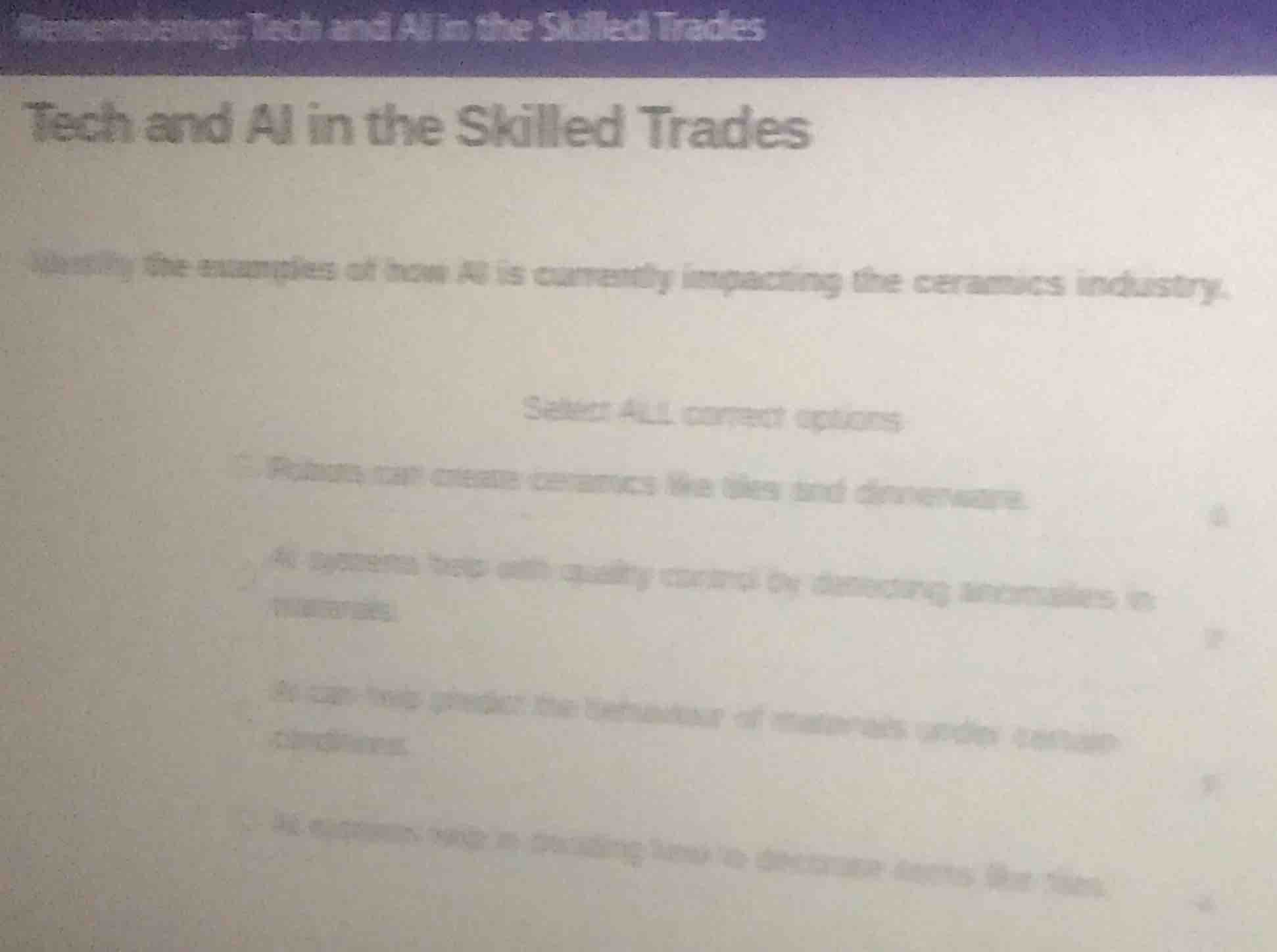 tech and ai in the skilled trades identify the examples of how ai is cu…