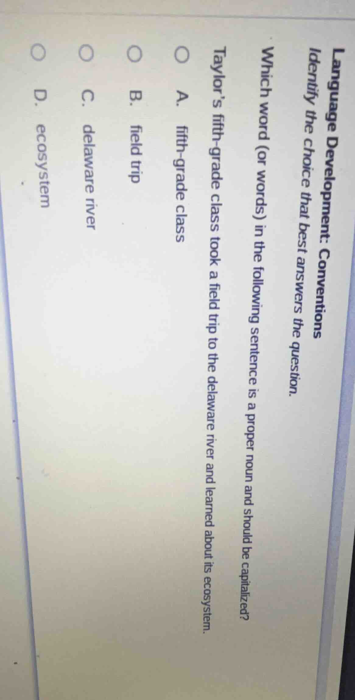 language development: conventions identify the choice that best answers…