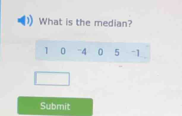 what is the median? 1 0 -4 0 5 -1