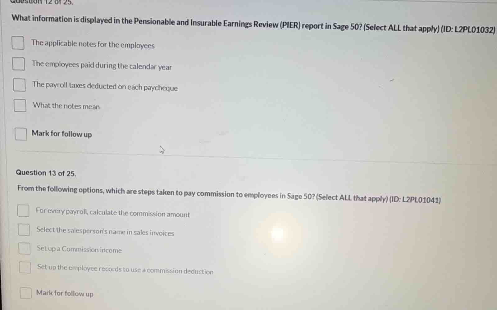 question 12 of 25. what information is displayed in the pensionable and…