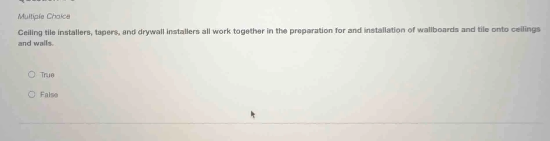 multiple choice ceiling tile installers, tapers, and drywall installers…