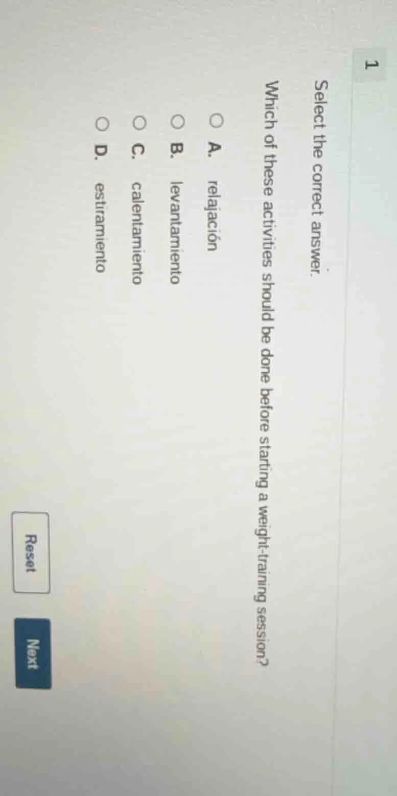 select the correct answer. which of these activities should be done bef…