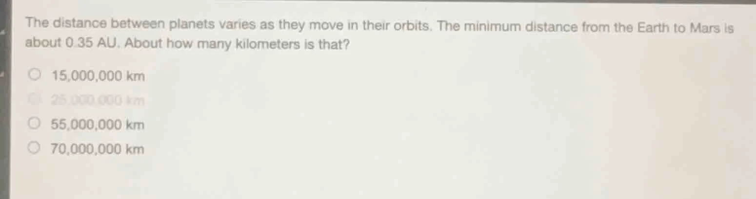 the distance between planets varies as they move in their orbits. the m…