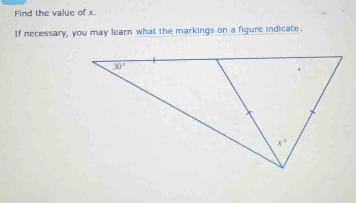 find the value of x. if necessary, you may learn what the markings on a…
