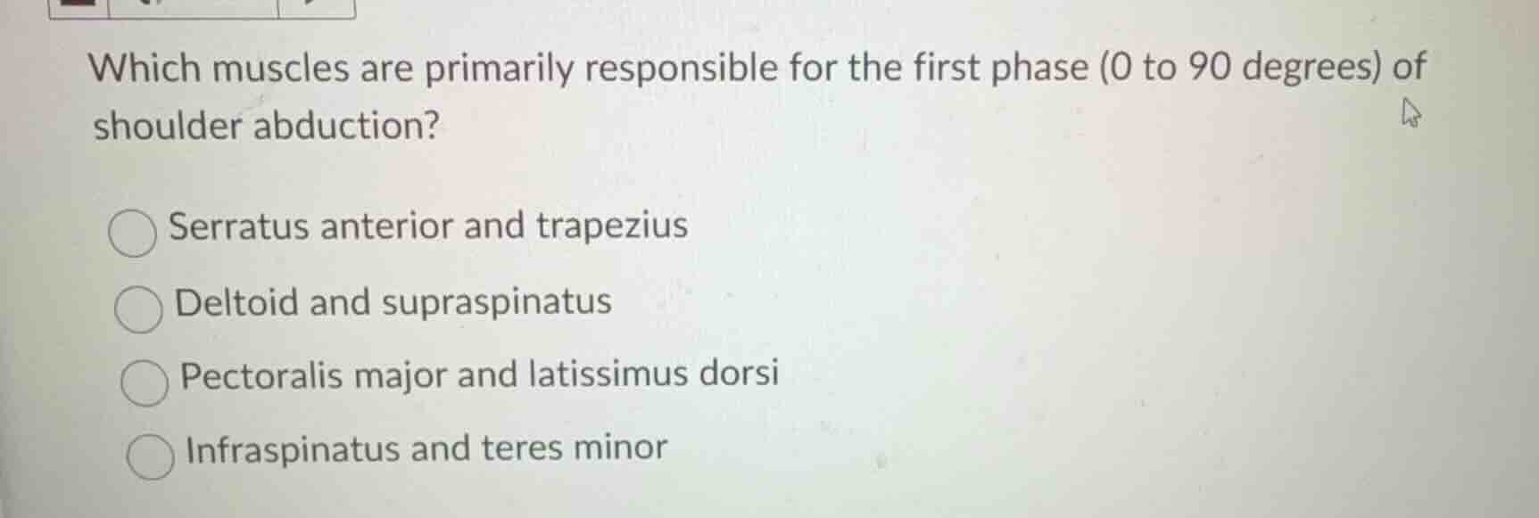 which muscles are primarily responsible for the first phase (0 to 90 de…