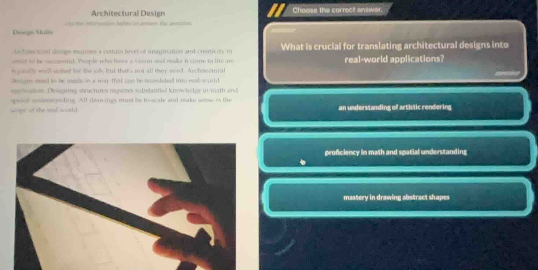 architectural design use the information below to answer the question d…