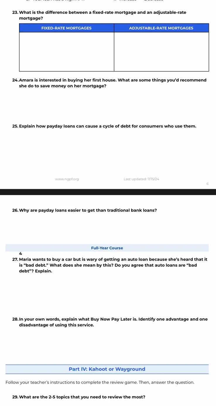 23. what is the difference between a fixed - rate mortgage and an adjus…