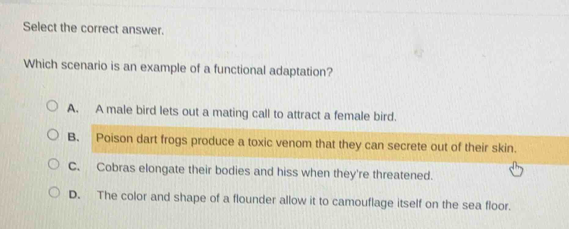 select the correct answer. which scenario is an example of a functional…