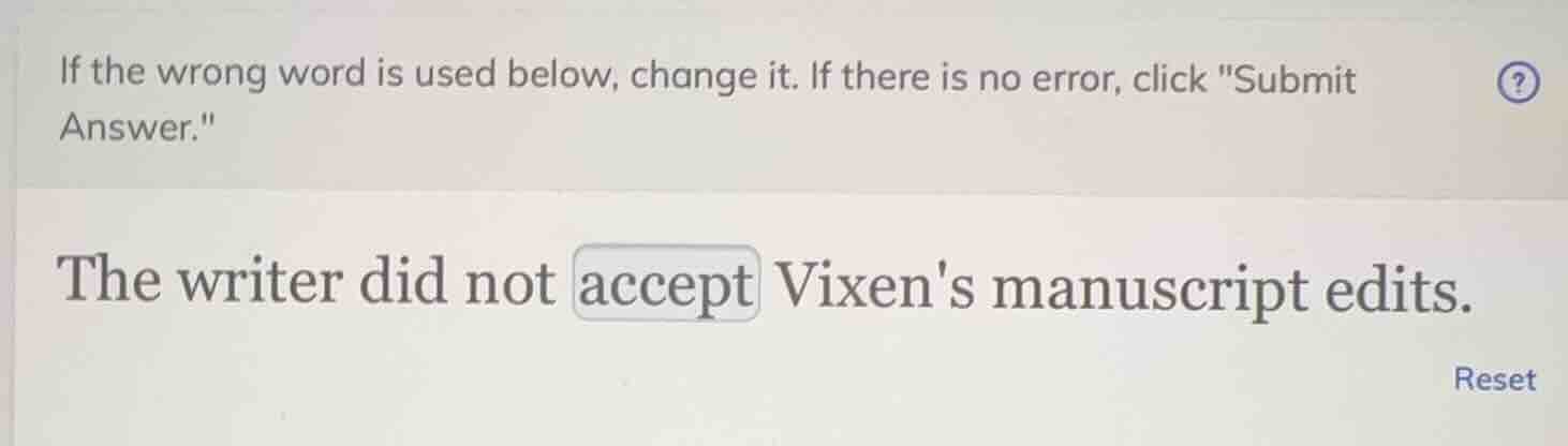 if the wrong word is used below, change it. if there is no error, click…