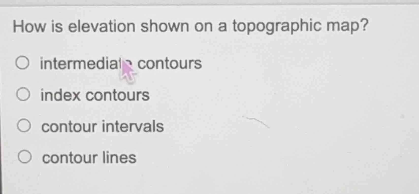 how is elevation shown on a topographic map? intermediate contours inde…