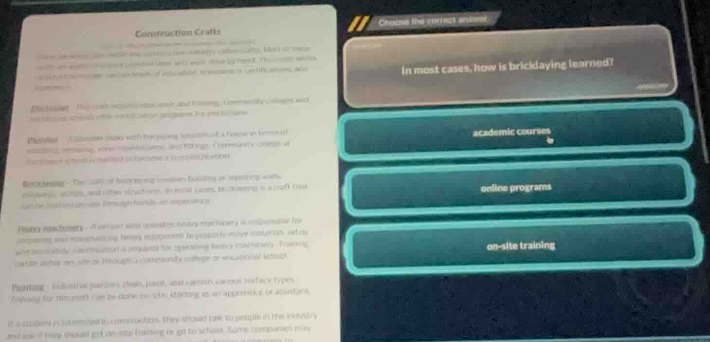 construction crafts electrician: this craft requires education and trai…