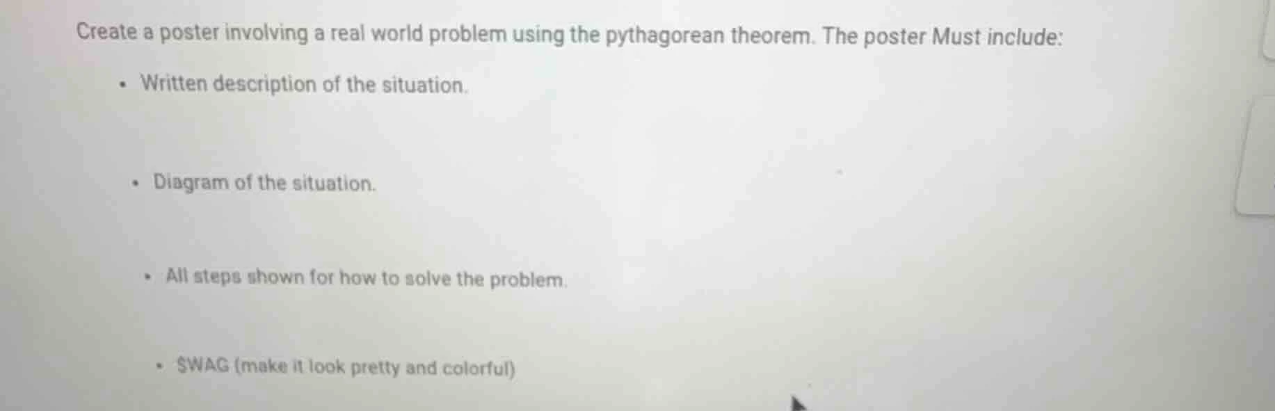 create a poster involving a real world problem using the pythagorean th…