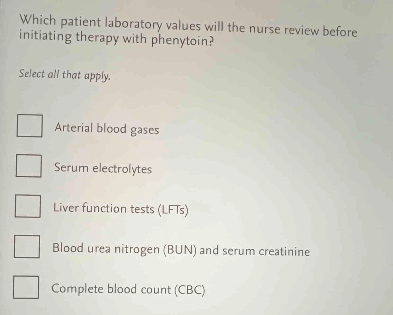 which patient laboratory values will the nurse review before initiating…