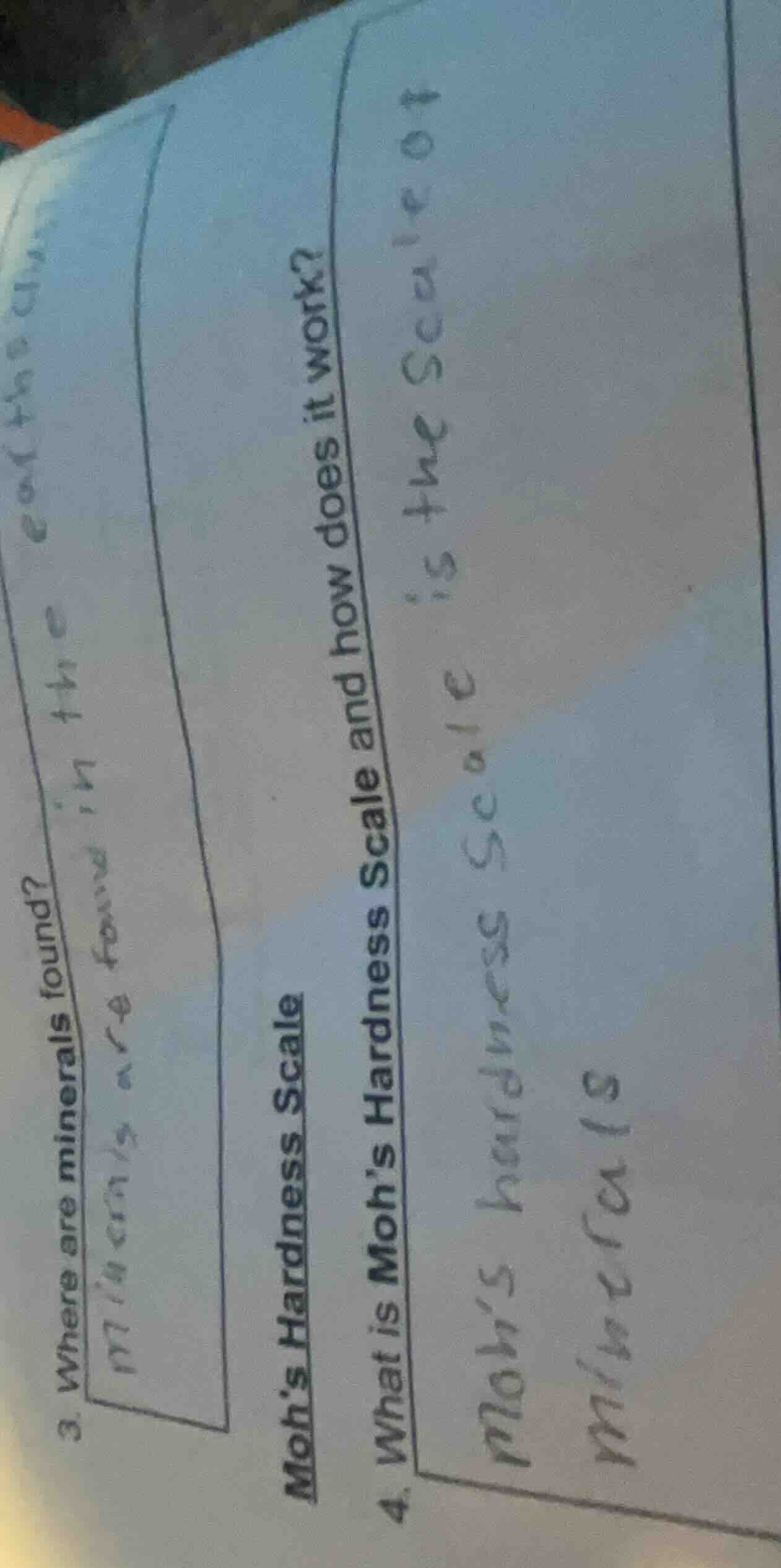 3. where are minerals found? minerals are found in the earths crust moh…