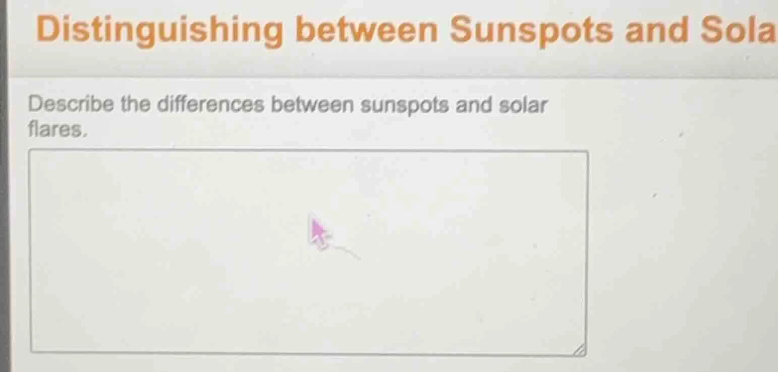 distinguishing between sunspots and sola describe the differences betwe…