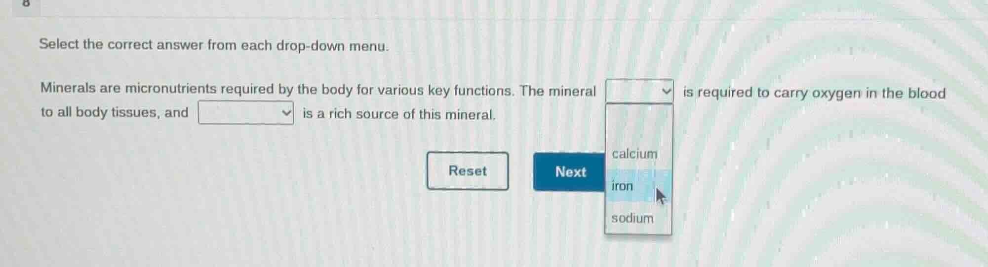 select the correct answer from each drop - down menu. minerals are micr…