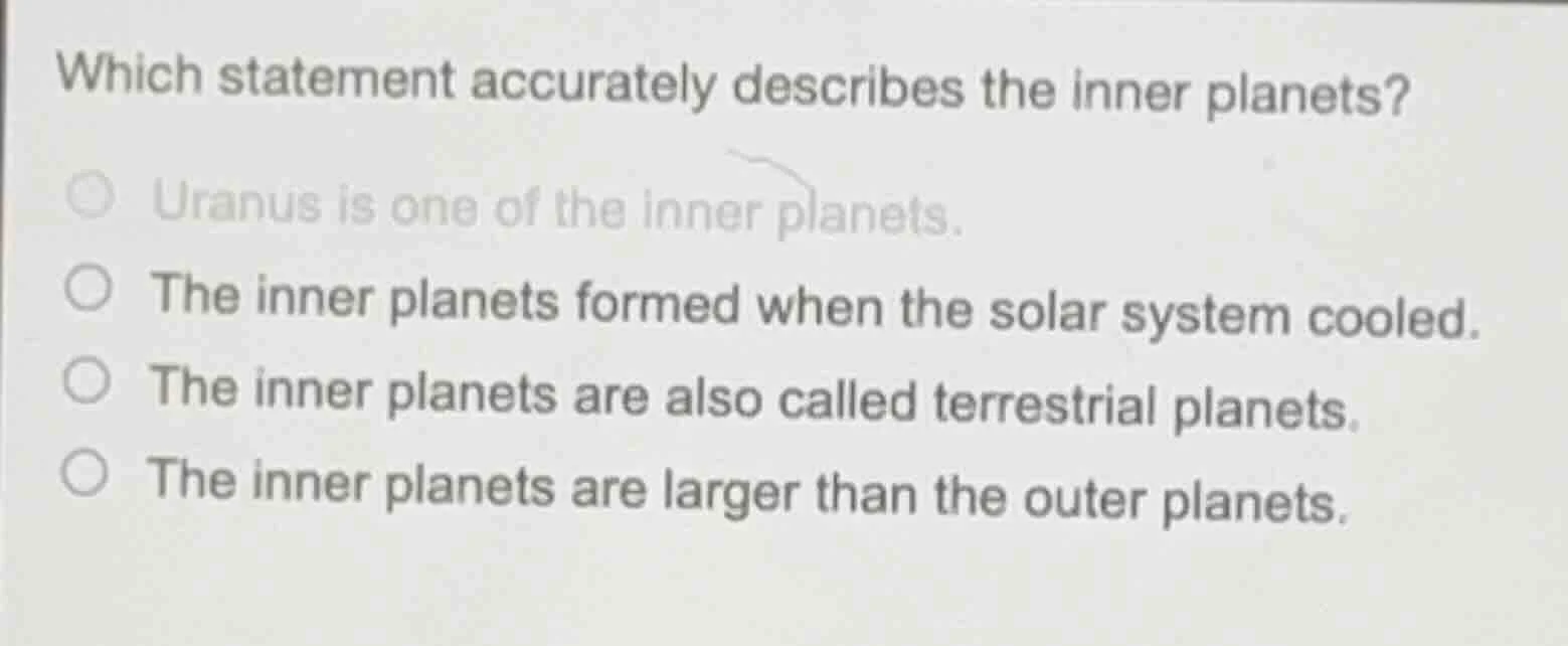 which statement accurately describes the inner planets? uranus is one o…