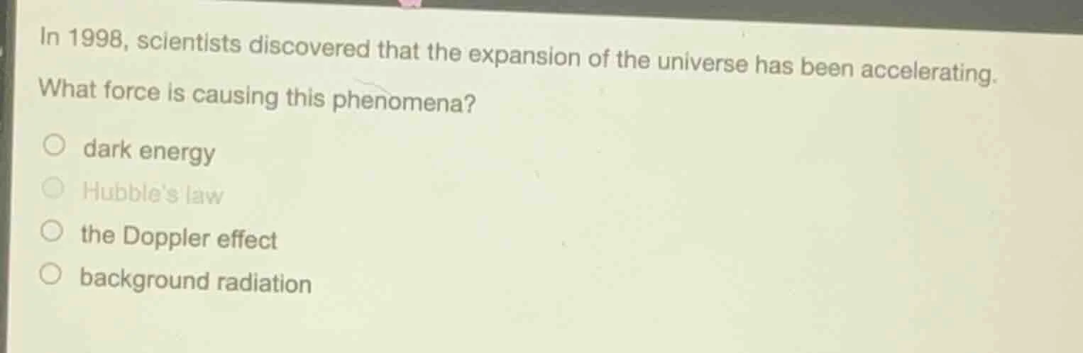 in 1998, scientists discovered that the expansion of the universe has b…