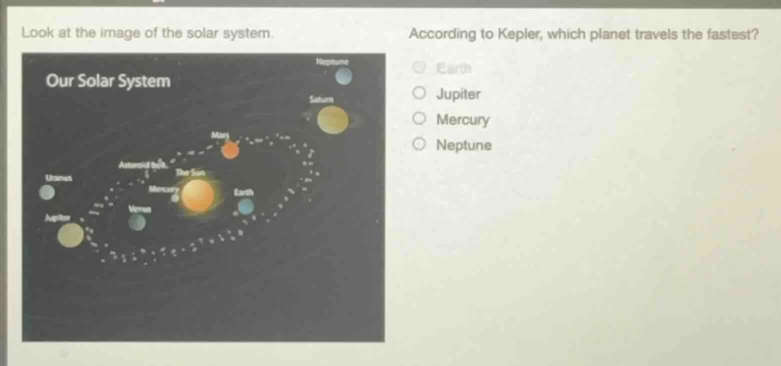 look at the image of the solar system. according to kepler, which plane…