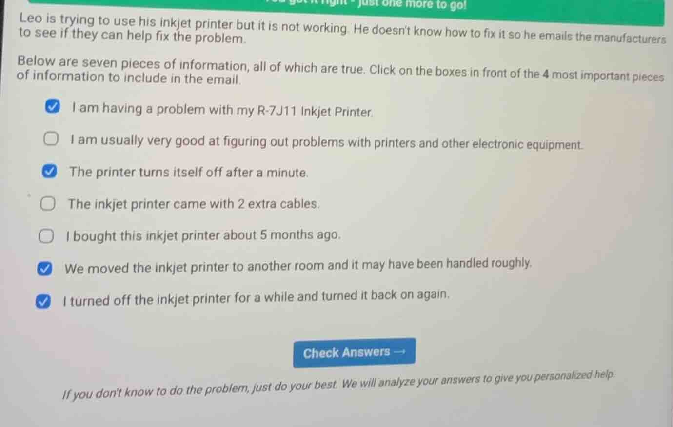 leo is trying to use his inkjet printer but it is not working. he doesn…