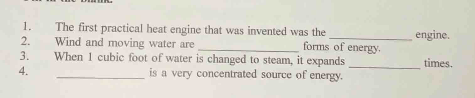 1. the first practical heat engine that was invented was the ______ eng…