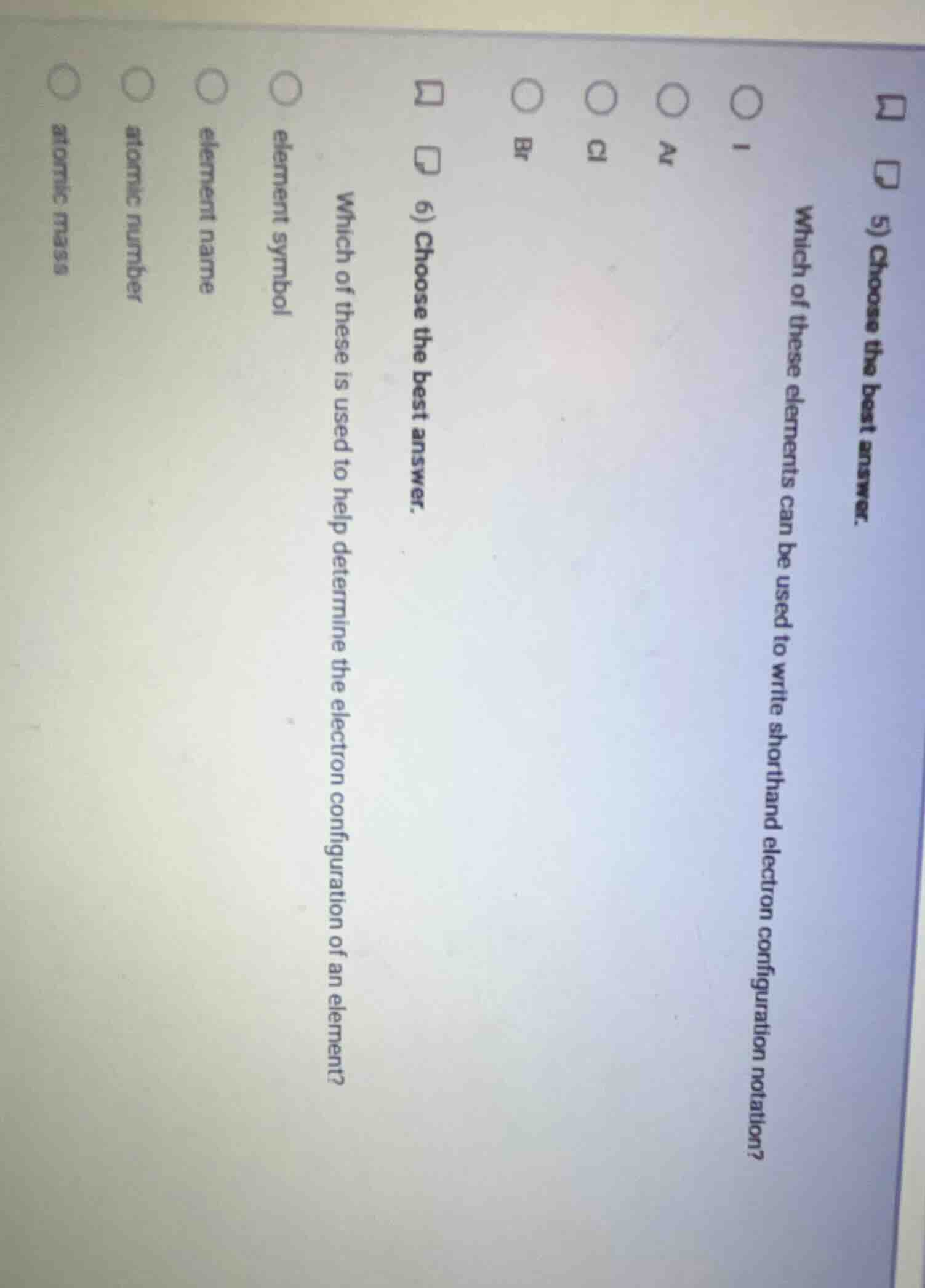 5) choose the best answer. which of these elements can be used to write…