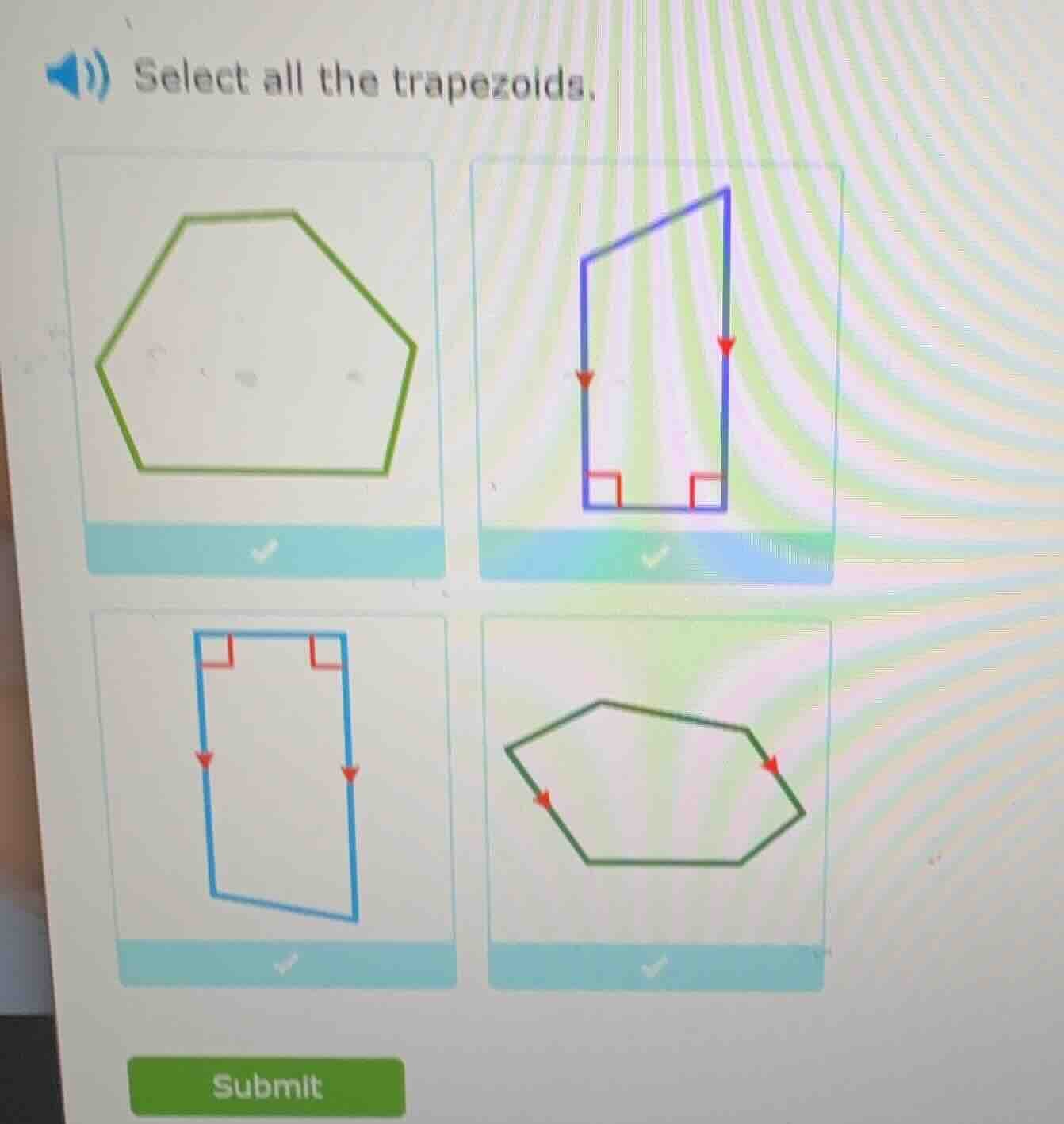 select all the trapezoids.