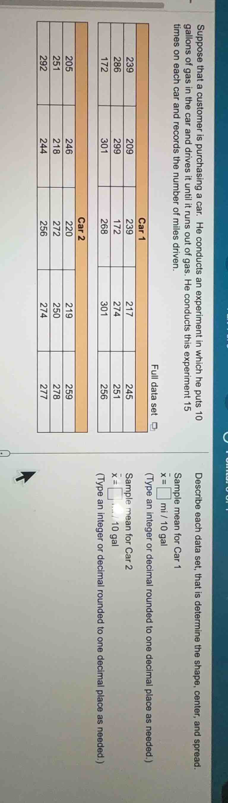 suppose that a customer is purchasing a car. he conducts an experiment …