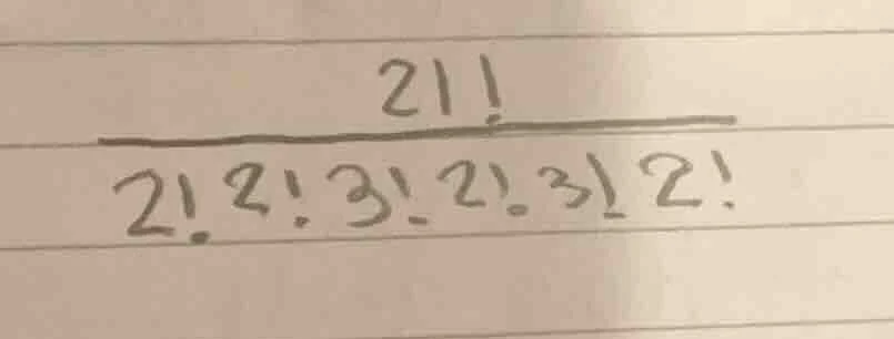 (\frac{21!}{2!2!3!2!3!2!})