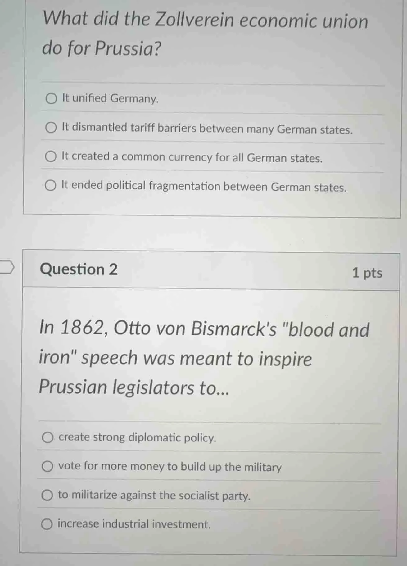 what did the zollverein economic union do for prussia? ○ it unified ger…