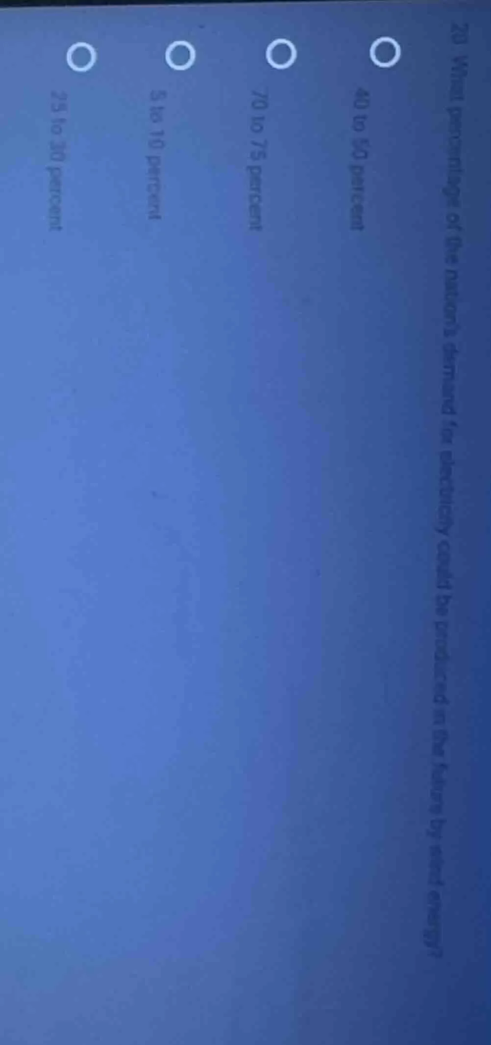 20 what percentage of the nations demand for electricity could be produ…