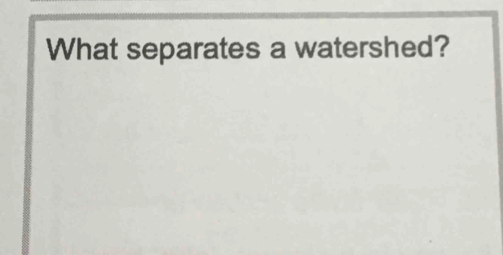 what separates a watershed?