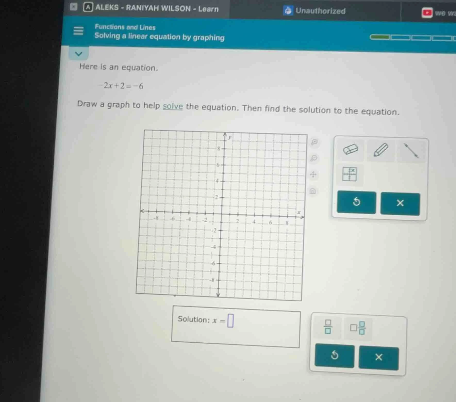 functions and lines solving a linear equation by graphing here is an eq…