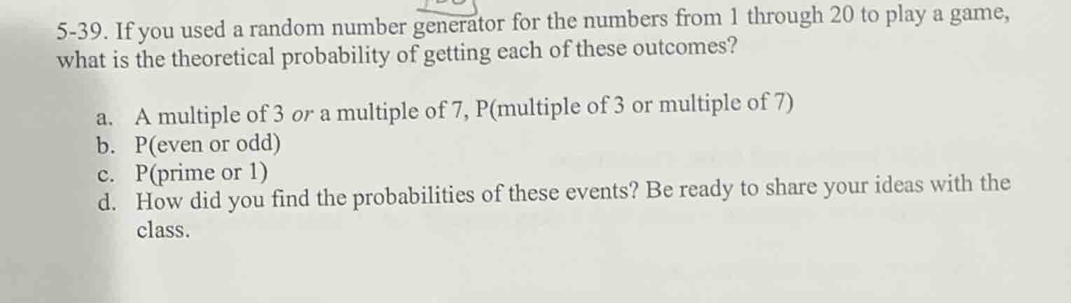 5-39. if you used a random number generator for the numbers from 1 thro…
