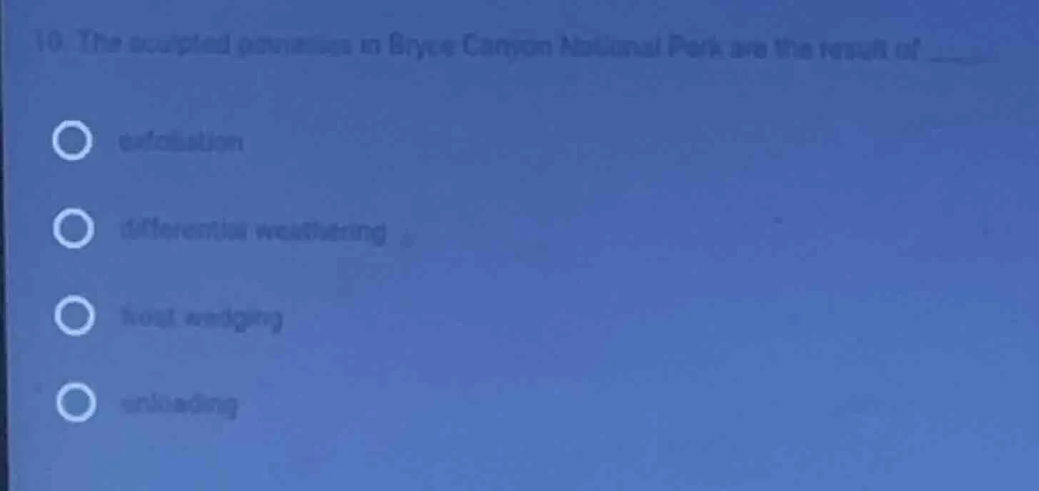 10. the sculpted pinnacles in bryce canyon national park are the result…