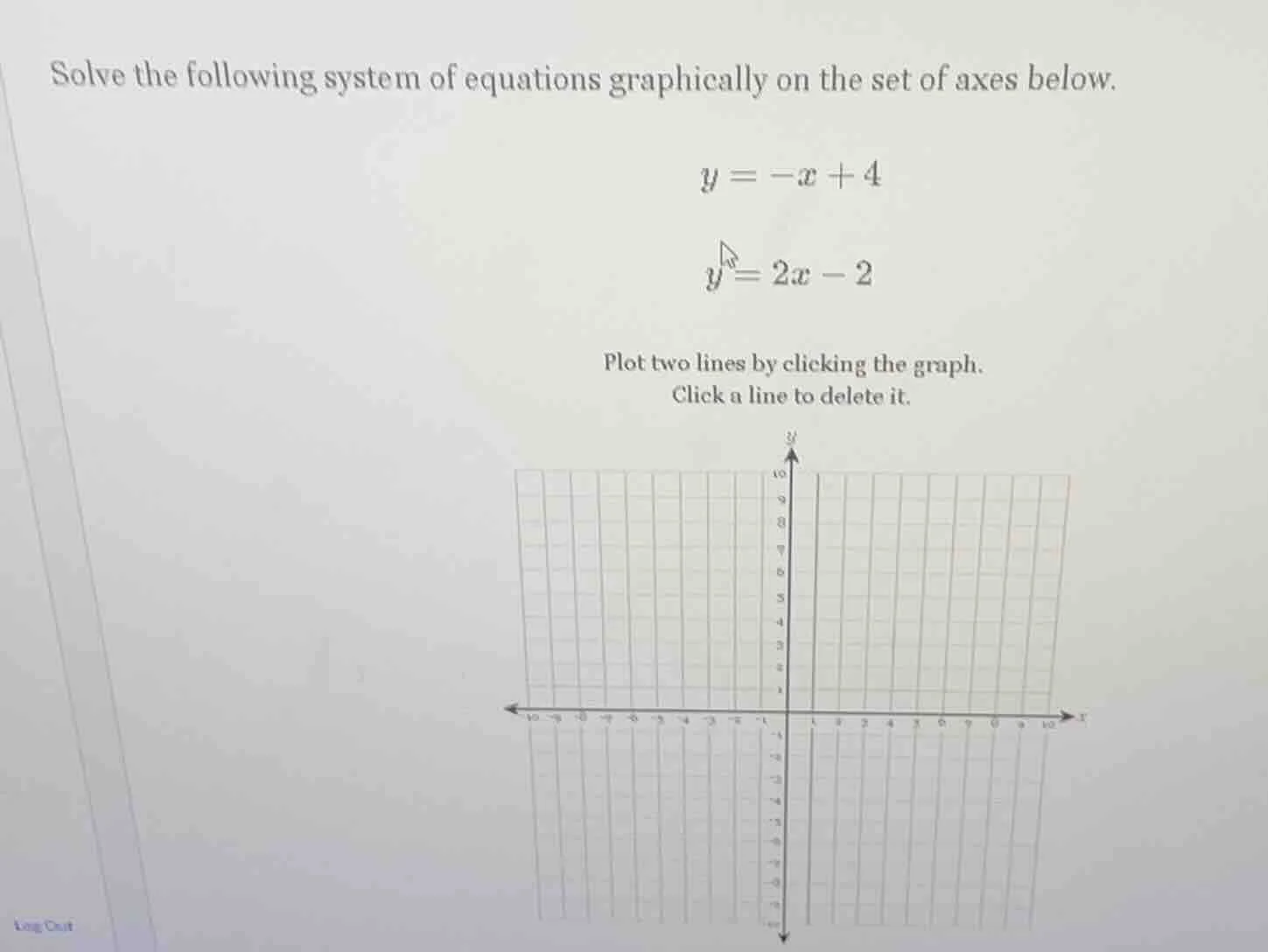 solve the following system of equations graphically on the set of axes …